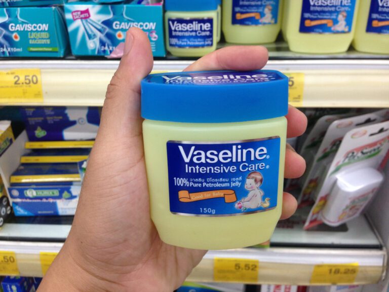 Vaseline cream on the supermarket shelf